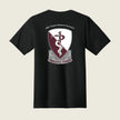 Black t-shirt with a medical command logo on the back 