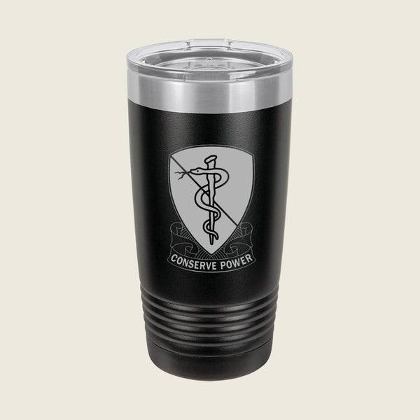medical logo on black tumbler