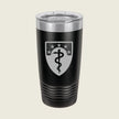Black tumbler with a medical symbol