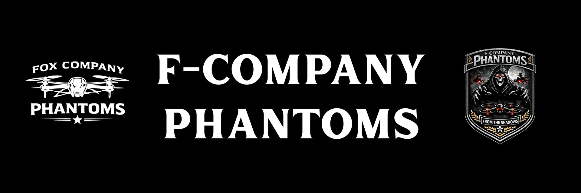 f company banner with two logos and words
