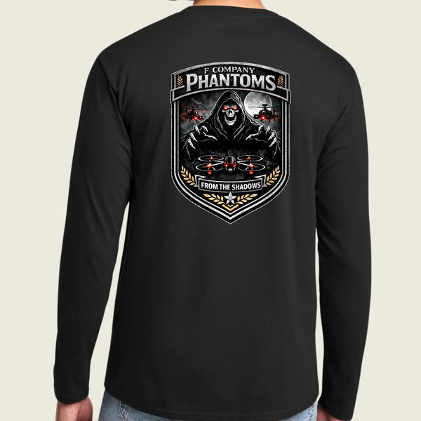 Black Long sleeve shirt with logo printed on back