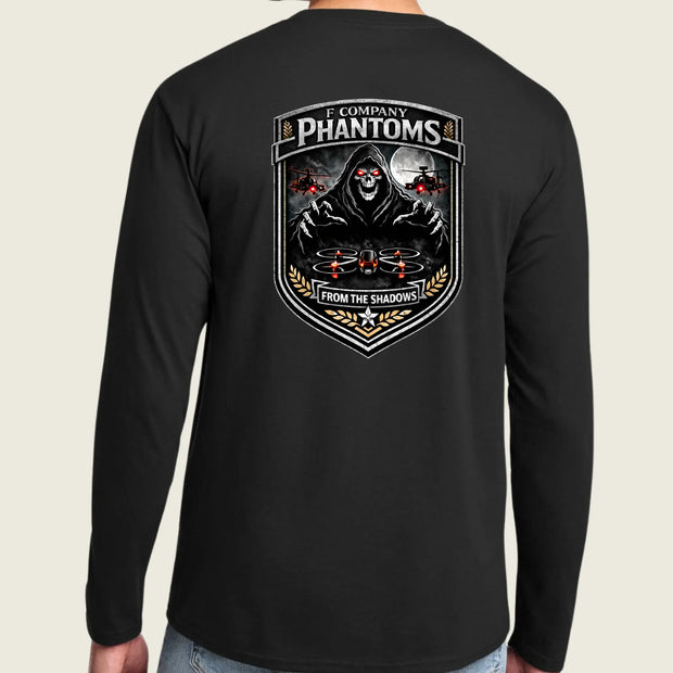 Black Long sleeve shirt with logo printed on back