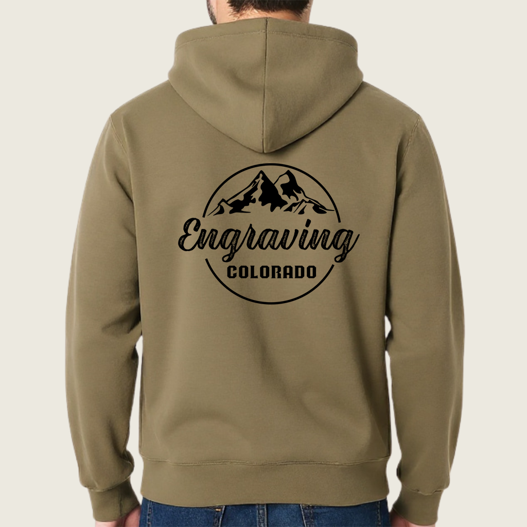 Engraving Colorado Coyote Brown Cotton Pullover Hoodie