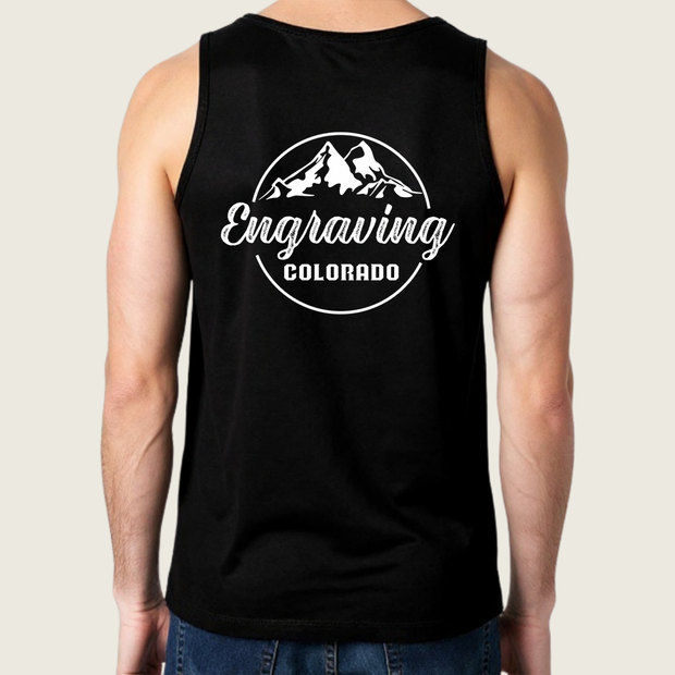 Engraving Colorado Black Cotton Tank Top