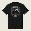 black shirt with back logo