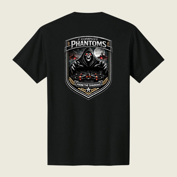 black shirt with back logo
