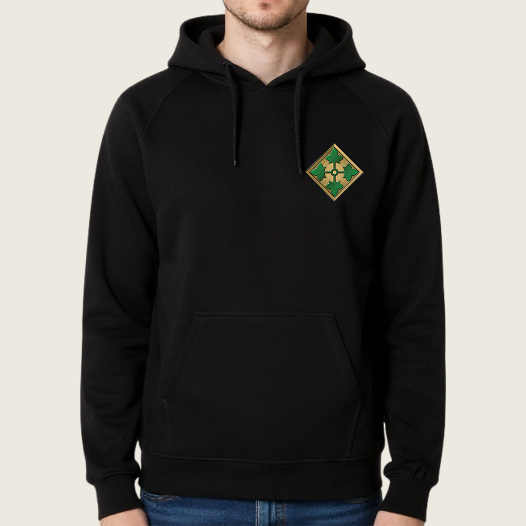 4ID Black Cotton Pullover Hoodie