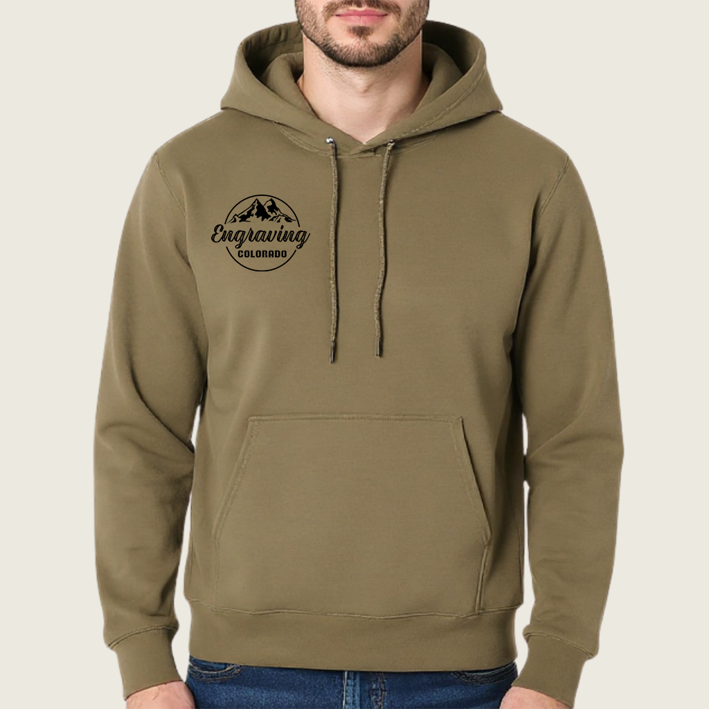 Engraving Colorado Coyote Brown Cotton Pullover Hoodie
