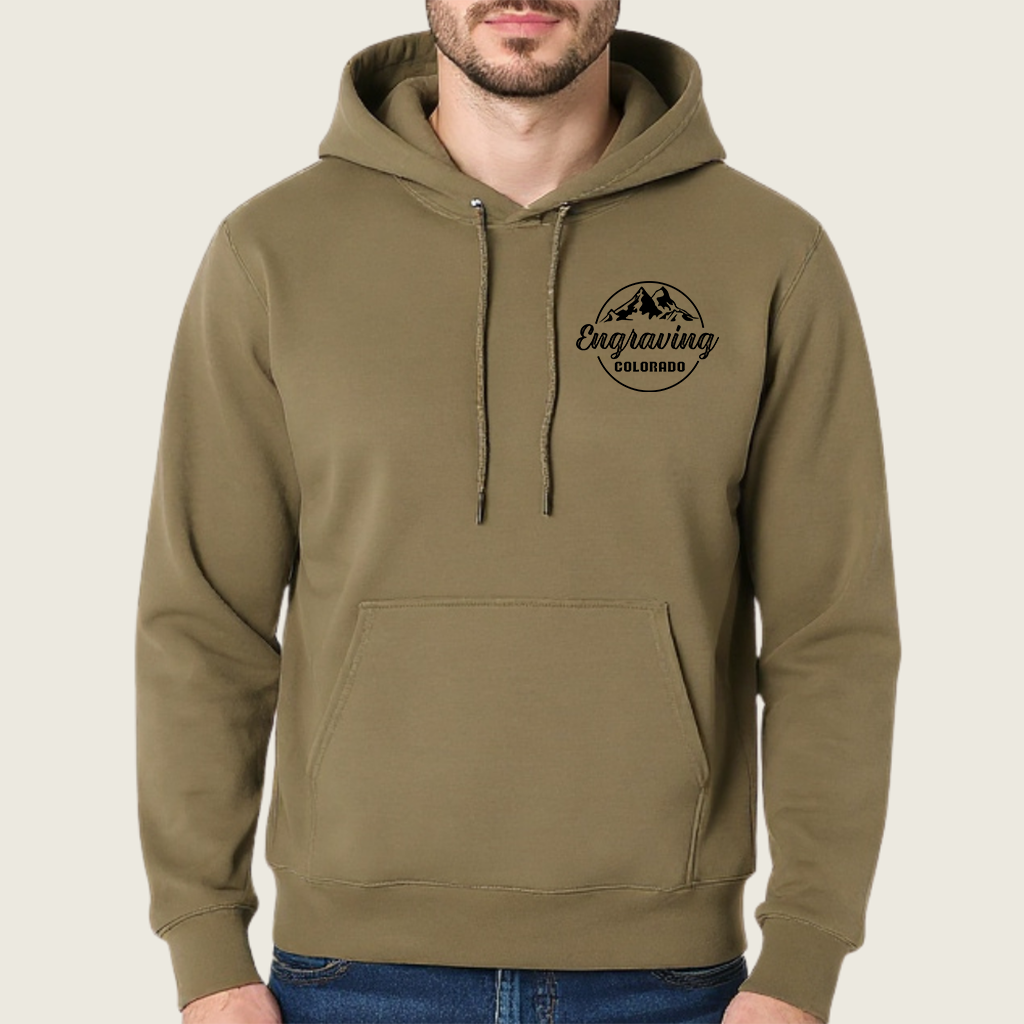 Engraving Colorado Coyote Brown Cotton Pullover Hoodie