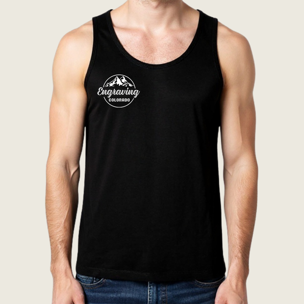 Engraving Colorado Black Cotton Tank Top