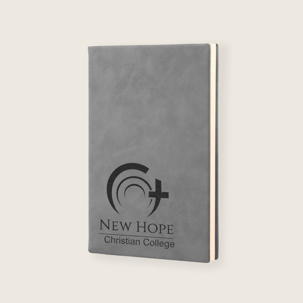 gray leatherette journal engraved display 