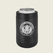 black koozie with bigfoot logo on a beige background