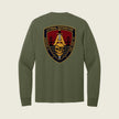 OD Green long sleeve shirt with company logo printed on back