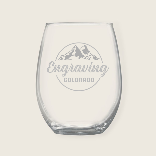 Engraving Colorado Wine Glass